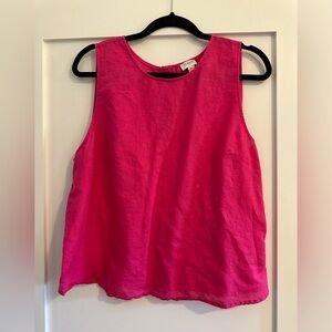 JCrew button-back top in linen- Pink